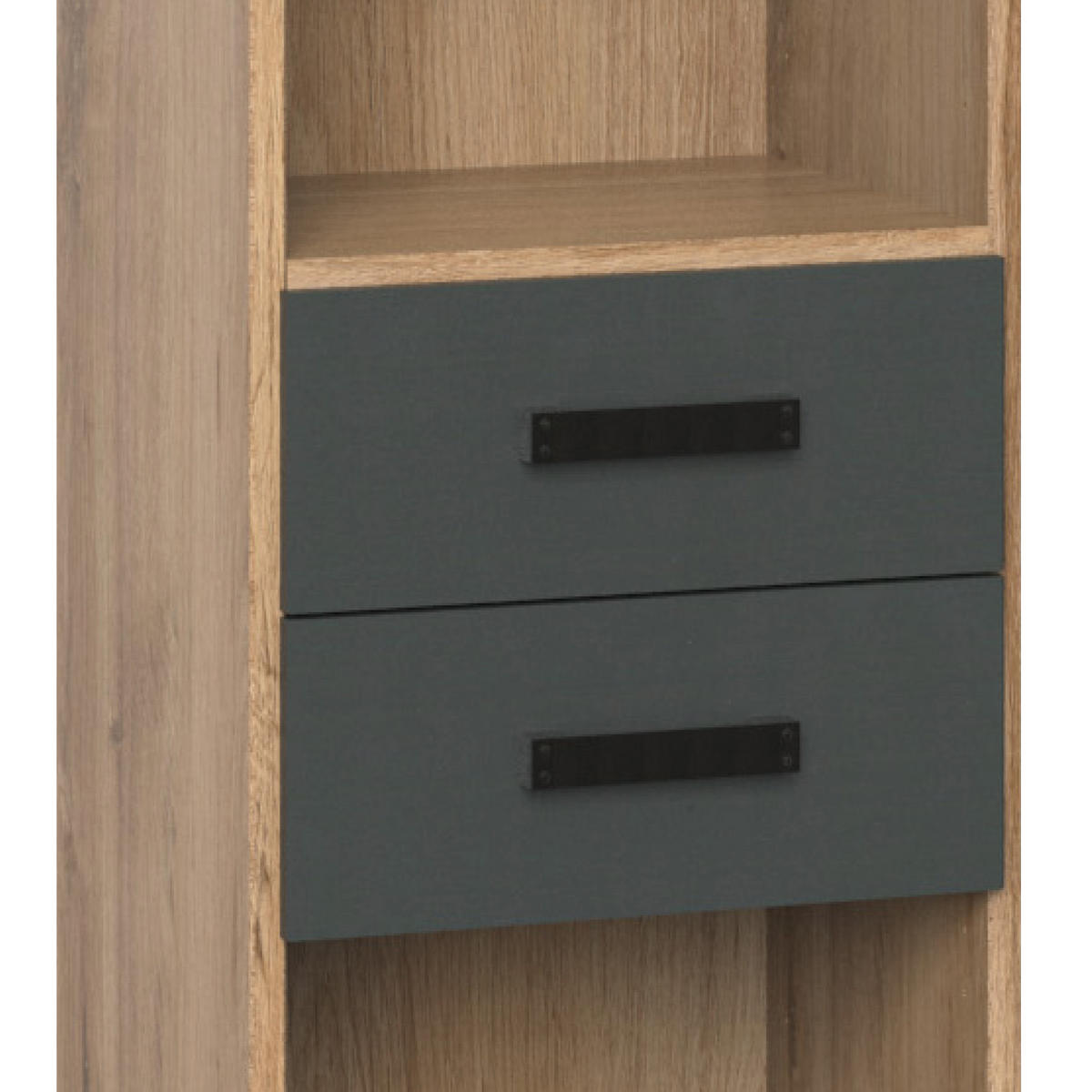 REGALELEMENT Graphitfarben, Eichefarben  - Eichefarben/Graphitfarben, Design, Holzwerkstoff (47/198/38cm) - MID.YOU