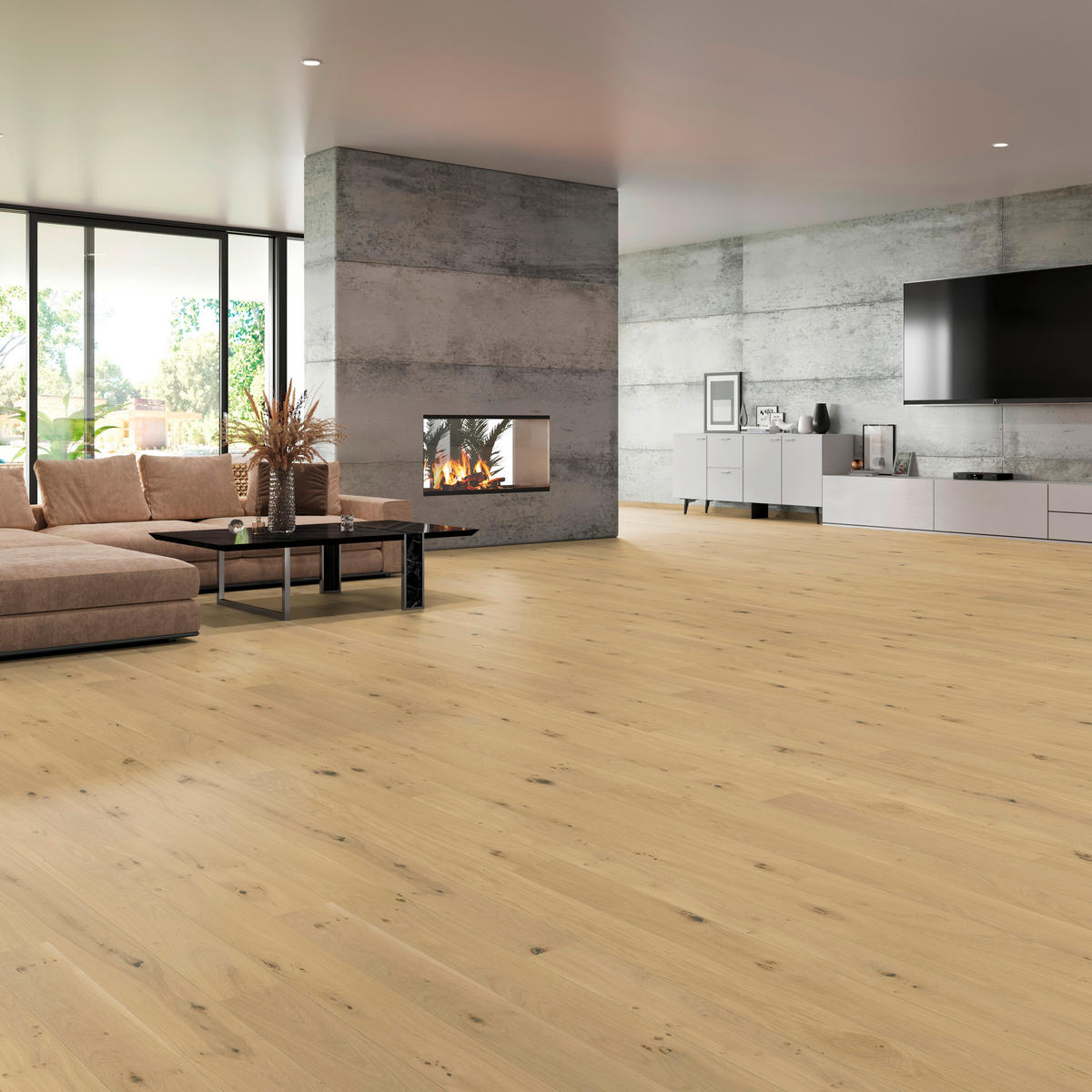 LANDHAUSDIELE Rustico Trend Eiche Natur!Pur 100014401  per  m² - Design, Holz (220,5/17,6/1,3cm) - Tilo