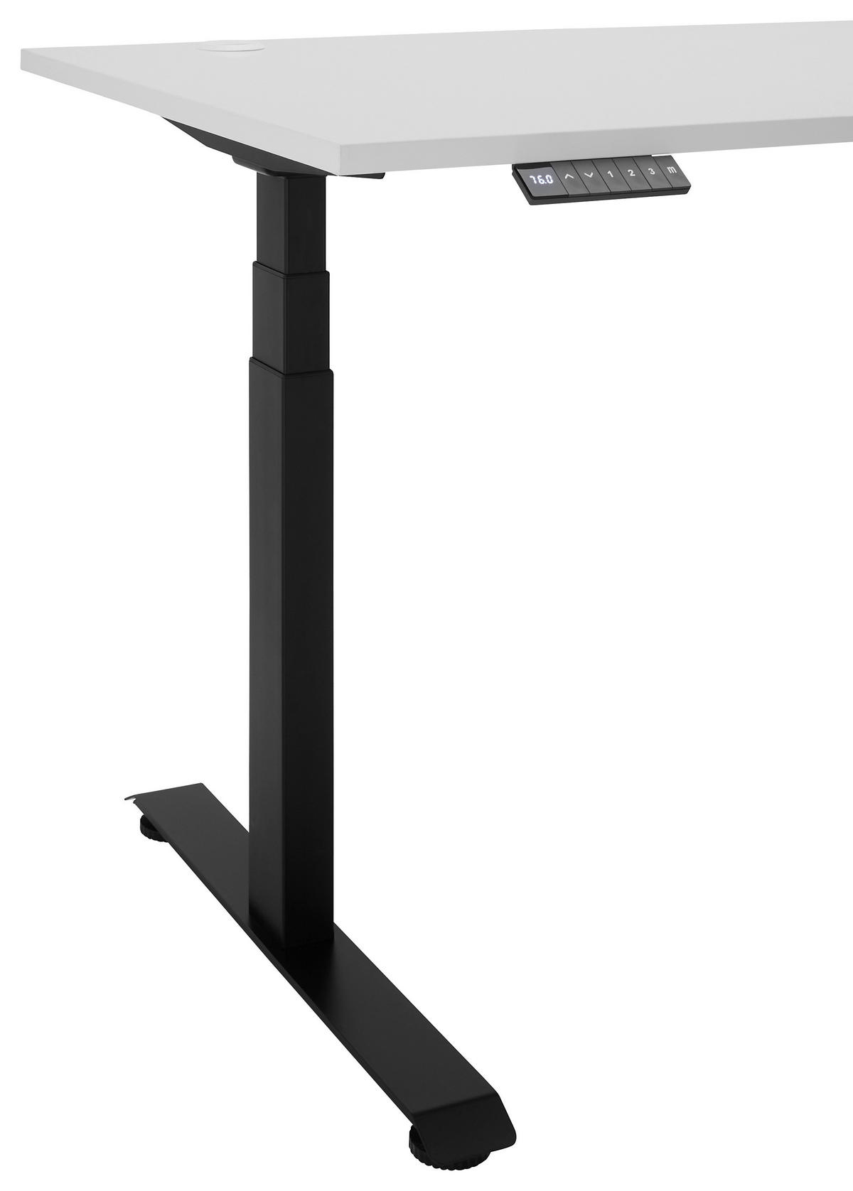 ECKSCHREIBTISCH 100/180/74-127 cm  in Schwarz, Weiß  - Schwarz/Weiß, MODERN, Holzwerkstoff/Metall (100/180/74-127cm) - Carryhome