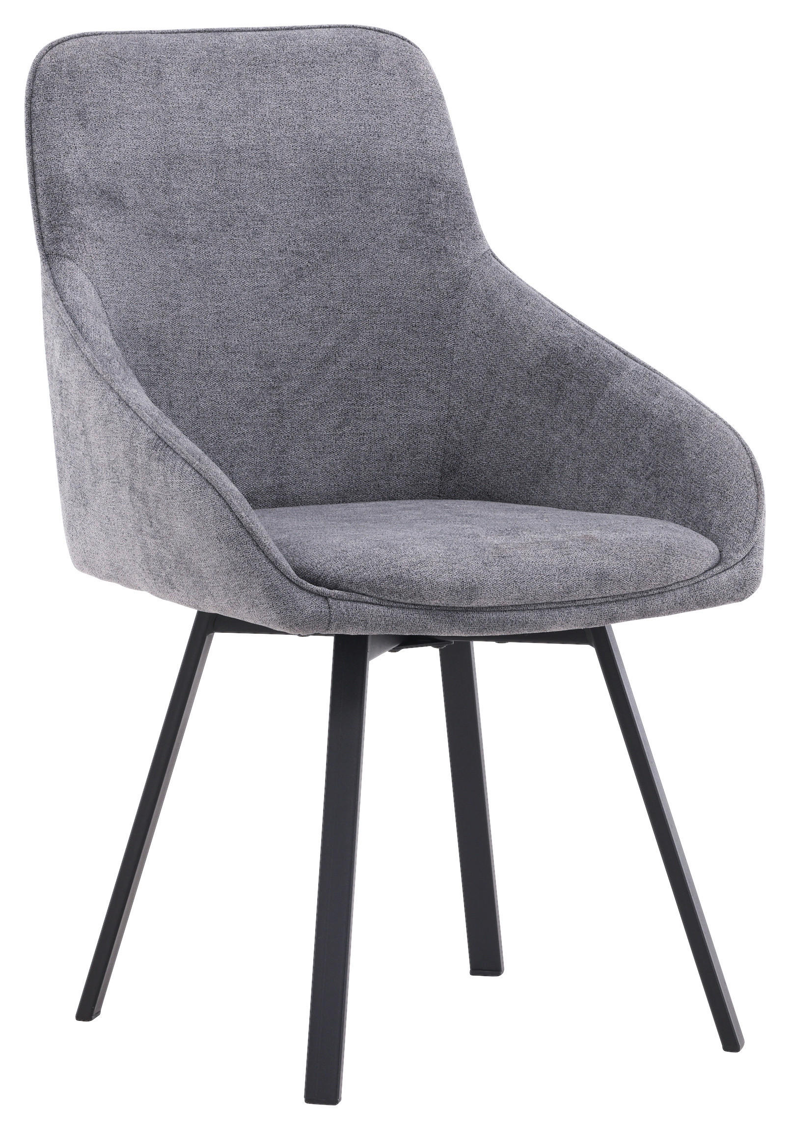 STUHL-SET 2 Stück  in Stahl Textilgeflecht Metall, Textil  - Dunkelgrau/Schwarz, Design, Textil/Metall (55/88/60cm) - Livetastic