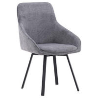 STUHL-SET 2 Stück  in Stahl Textilgeflecht Metall, Textil  - Dunkelgrau/Schwarz, Design, Textil/Metall (55/88/60cm) - Livetastic