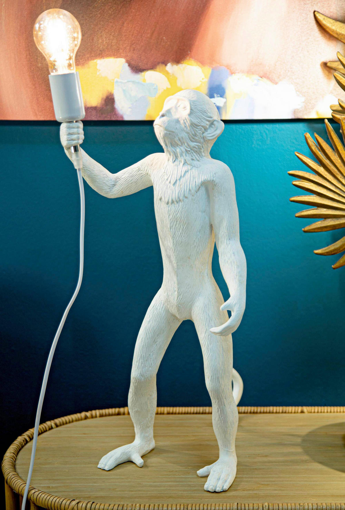 TISCHLEUCHTE - Weiß, Basics, Kunststoff (20/64/20cm)