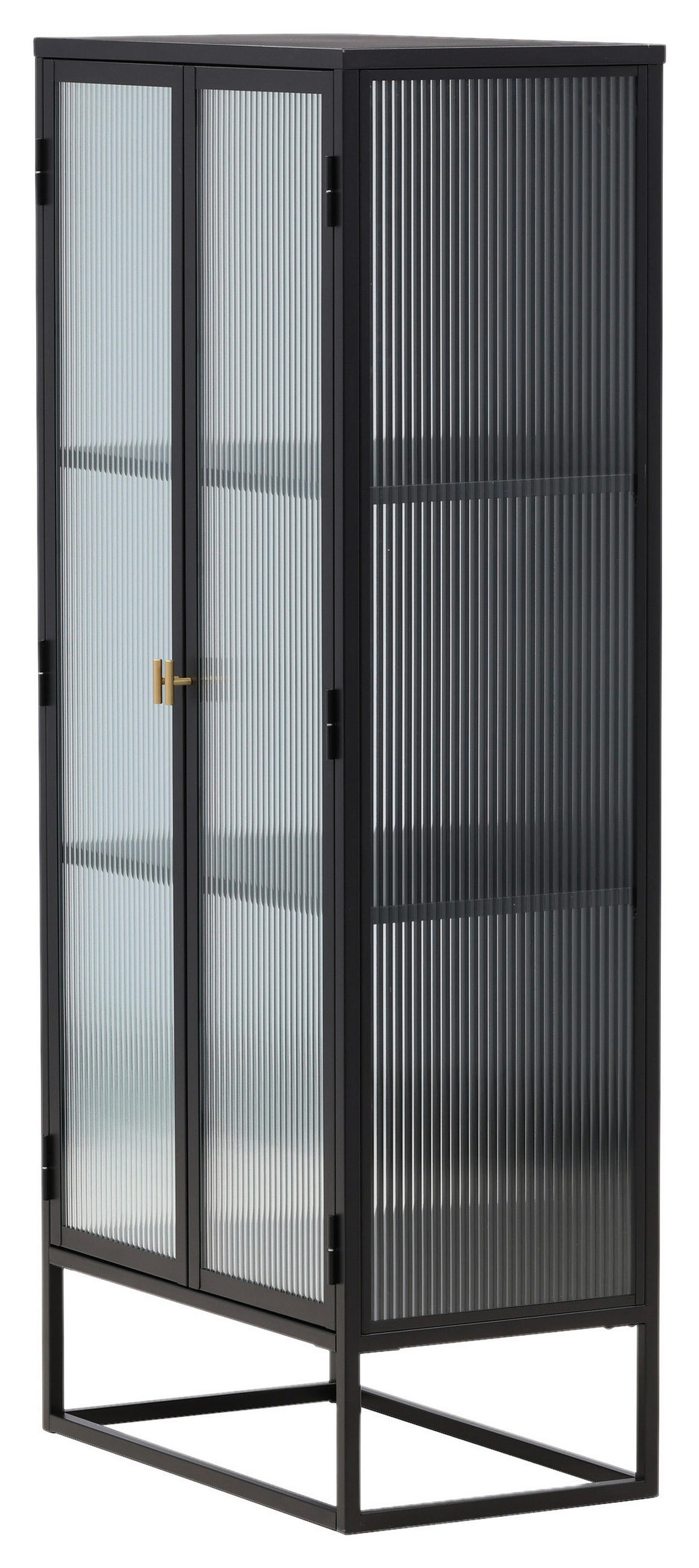 HÖG BYRÅ  i 70/160/40 cm  - svart, Design, metall/glas (70/160/40cm) - Livetastic