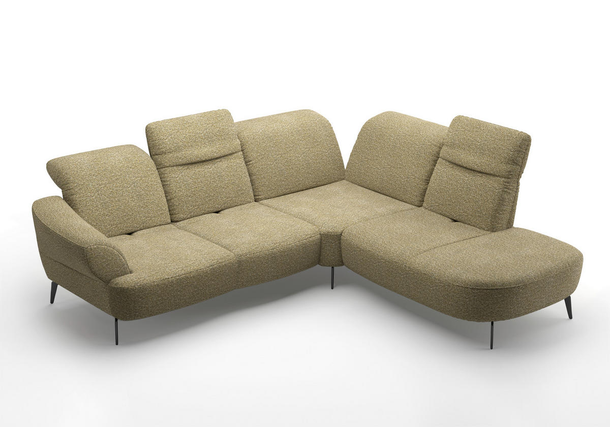 ECKSOFA in Chenille Olivgrün  302/270 cm  - Schwarz/Olivgrün, MODERN, Textil/Metall (302/270cm) - Sit & More