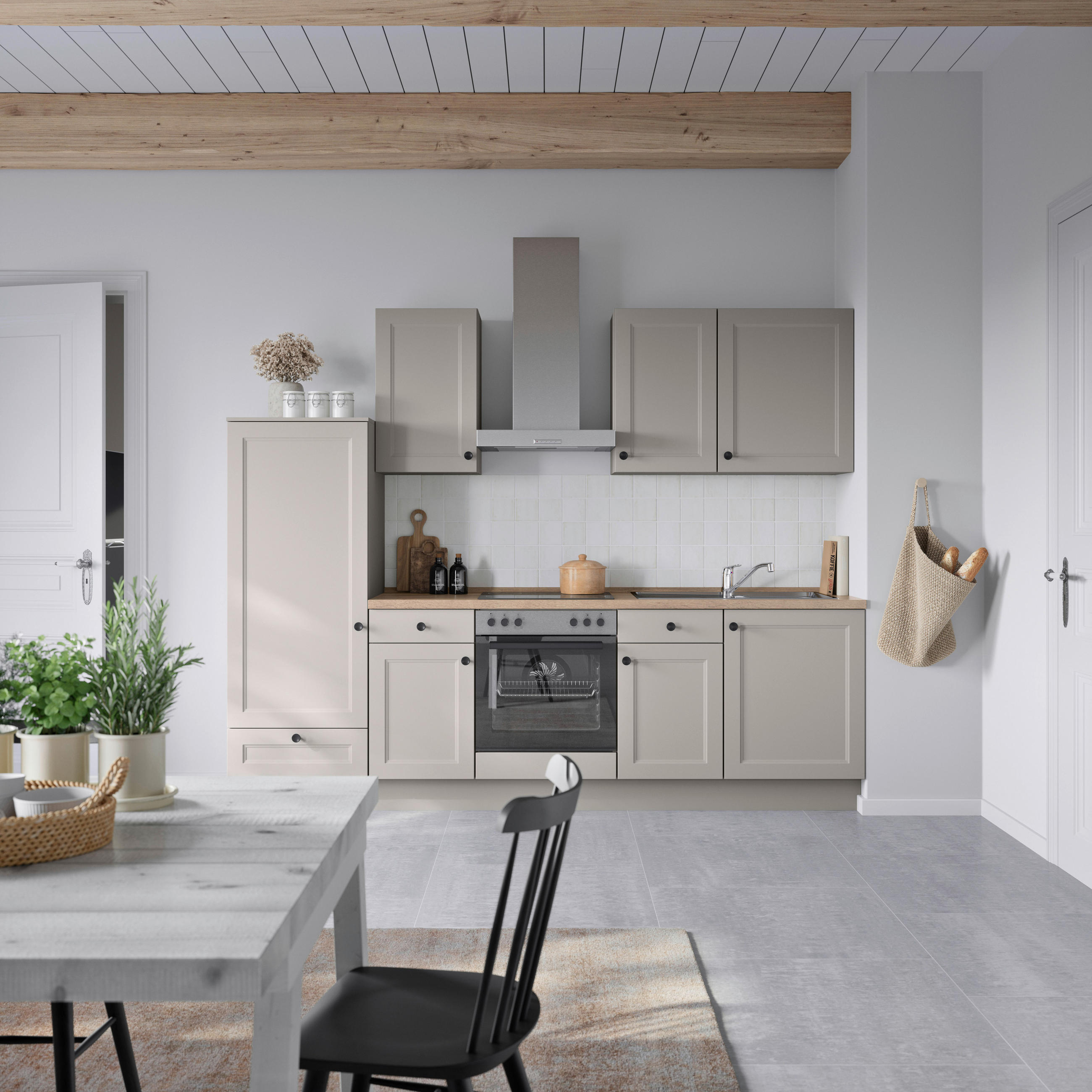 Thumbnail - Nobilia Küchenblock Cascada, Grau, Eiche dunkel, Metall, 2 Schublade(n) Schubladen, nur wie online abgebildet bestellbar...