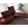 RÉCAMIERE in Echtleder Rot  - Chromfarben/Rot, Design, Leder/Metall (209/85-109/95-16cm) - Dieter Knoll