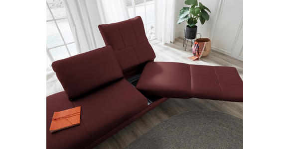RÉCAMIERE in Echtleder Rot  - Chromfarben/Rot, Design, Leder/Metall (209/85-109/95-16cm) - Dieter Knoll