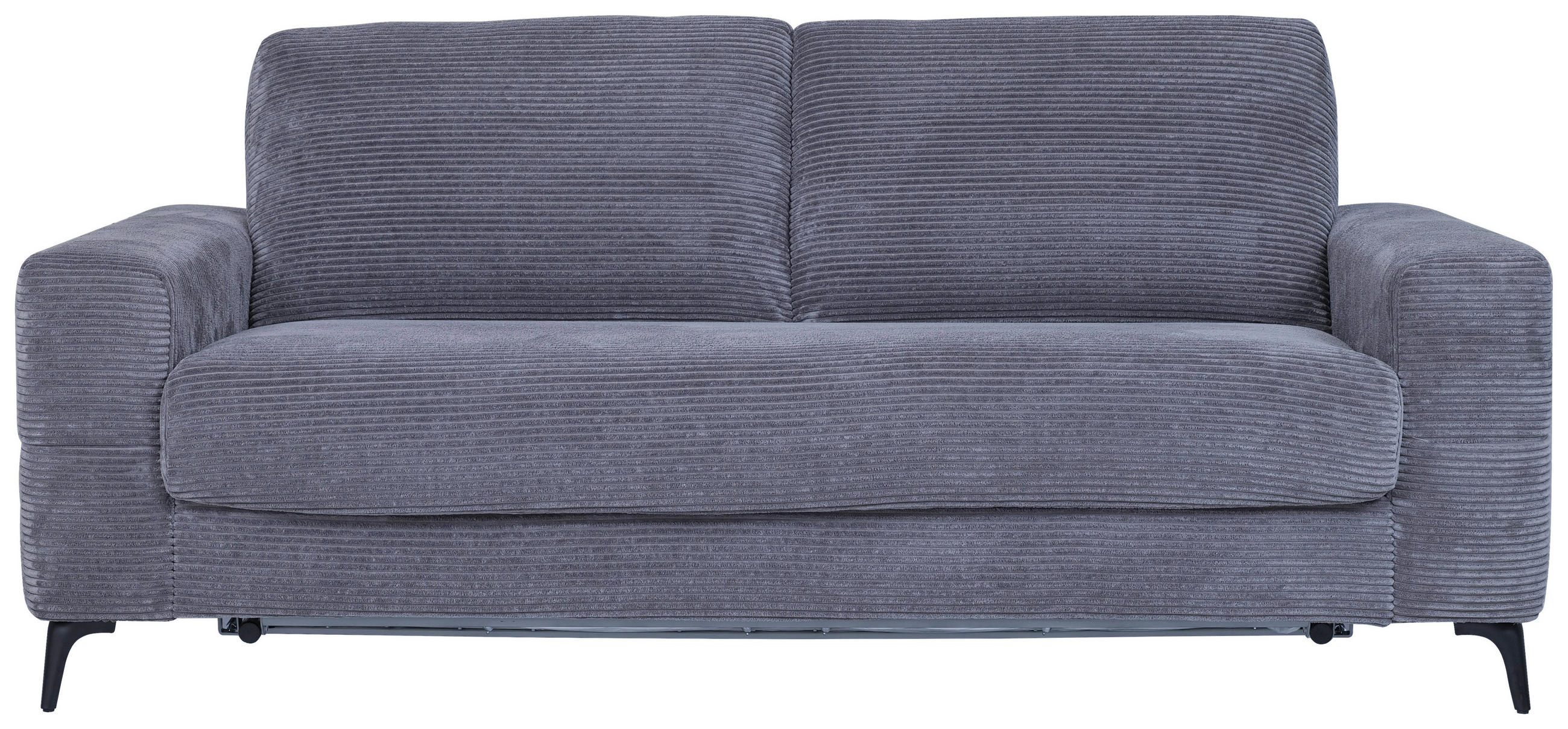 SCHLAFSOFA in Cord Dunkelgrau  - Dunkelgrau/Schwarz, Design, Textil/Metall (204/89/98cm) - Carryhome