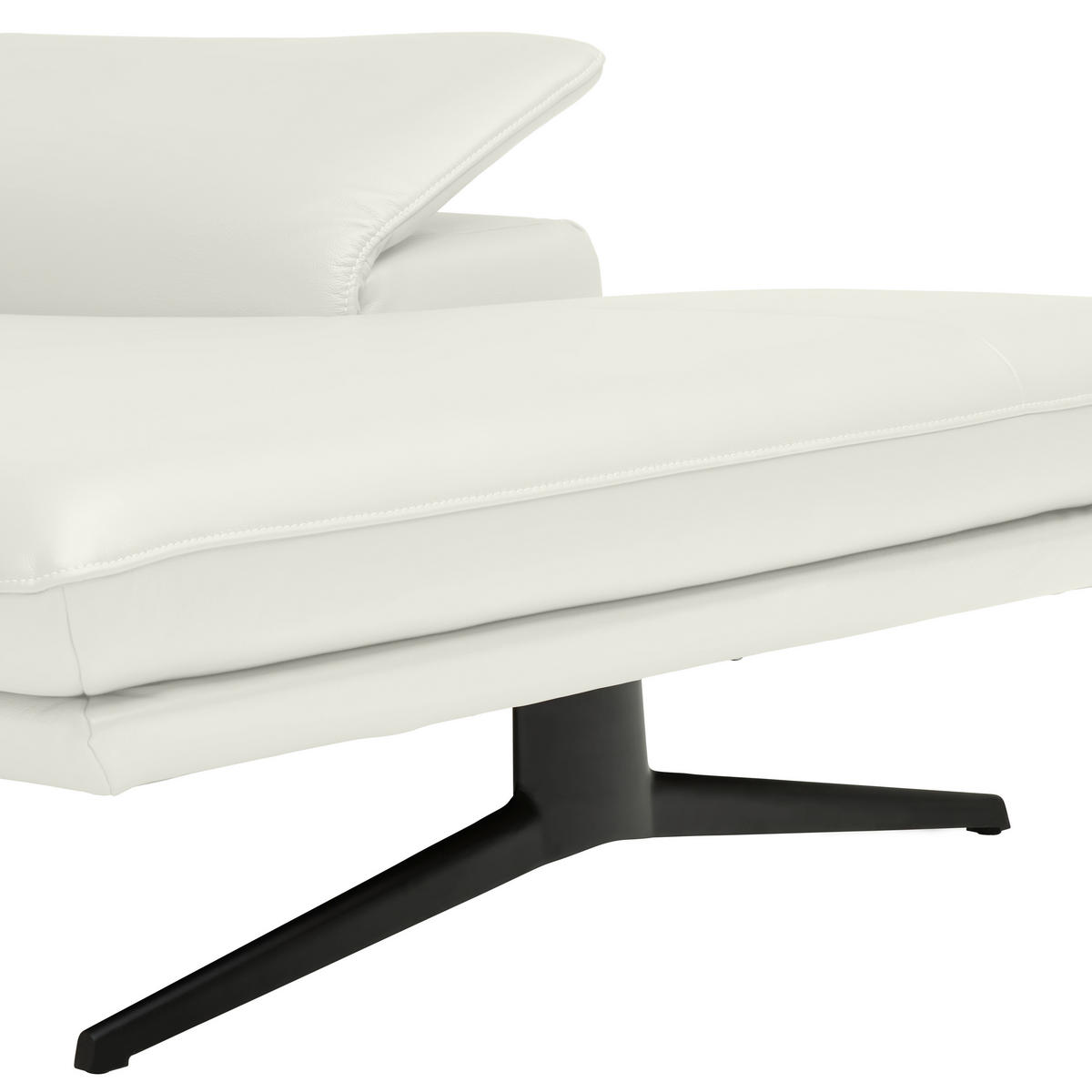ECKSOFA in Echtleder Weiss  - Weiss/Beige, Design, Leder/Metall (239/150cm) - Koinor