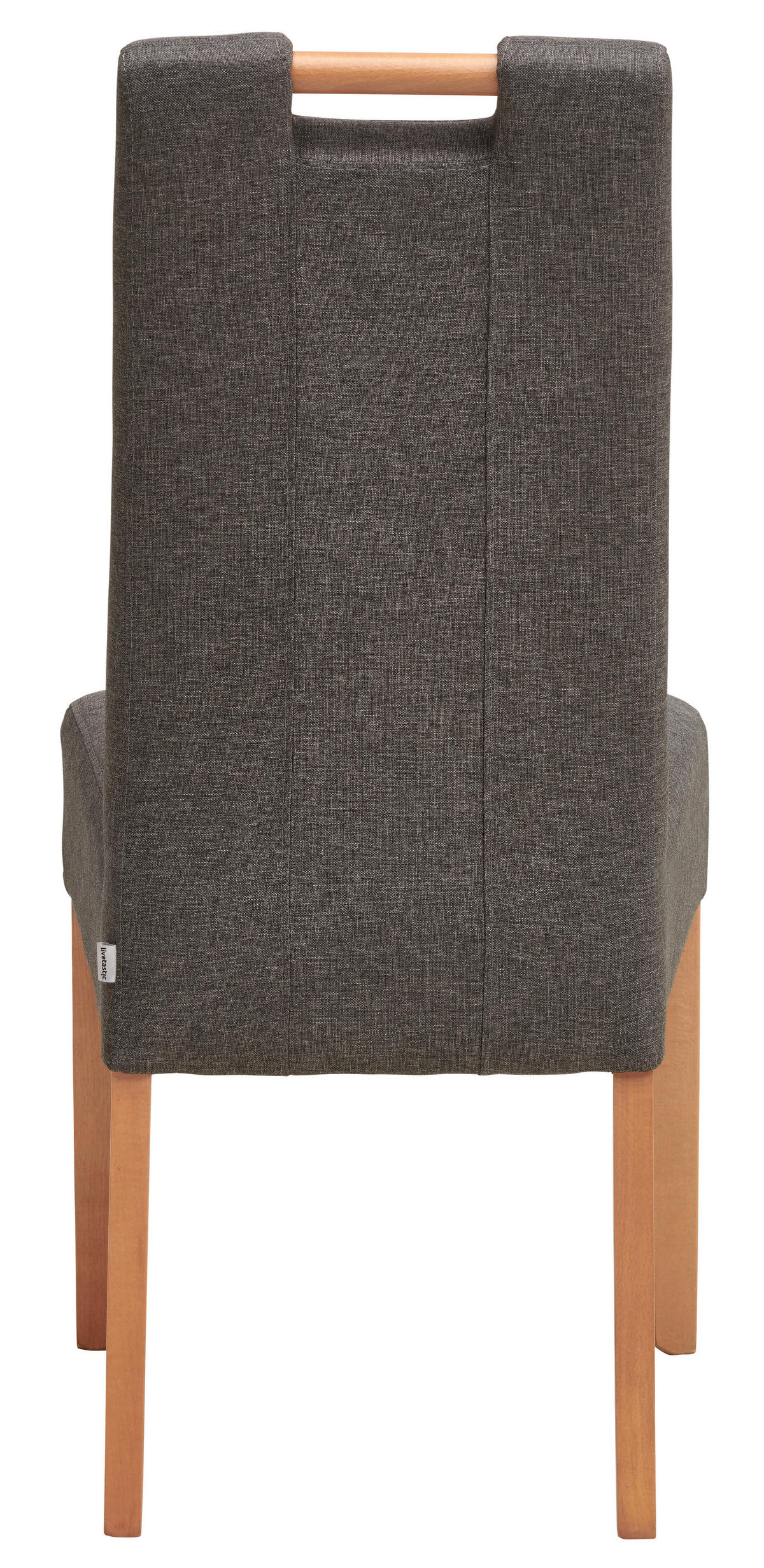 STUHL Webstoff Grau Buche massiv  - Naturfarben/Grau, MODERN, Holz/Textil (46/101/62cm) - Livetastic