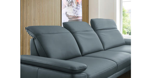 ECKSOFA in Echtleder Grau 332/193 cm - Schwarz/Grau, Design, Leder/Metall (332/193cm) - Dieter Knoll