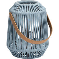 LED-LATERNE - Anthrazit/Hellblau, Basics, Glas/Holz (30/39/30cm) - Stern