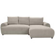 ECKSOFA Beige Webstoff  - Beige/Schwarz, MODERN, Kunststoff/Textil (265/175cm) - Carryhome