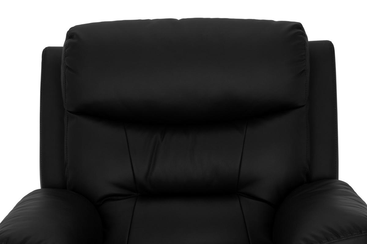 RELAXSESSEL Lederlook    - Schwarz, KONVENTIONELL, Textil/Metall (90/102/76/101/163cm) - Livetastic