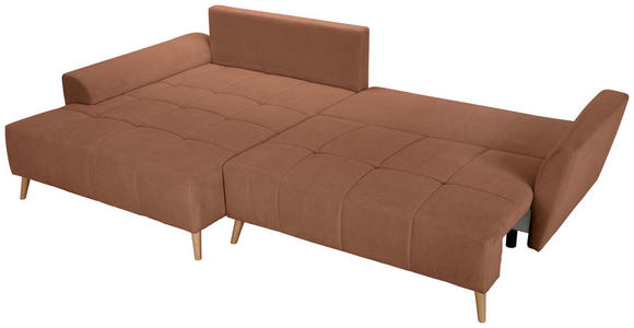 ECKSOFA in Webstoff Dunkelorange  - Buchefarben/Dunkelorange, KONVENTIONELL, Holz/Textil (169/294cm) - Carryhome