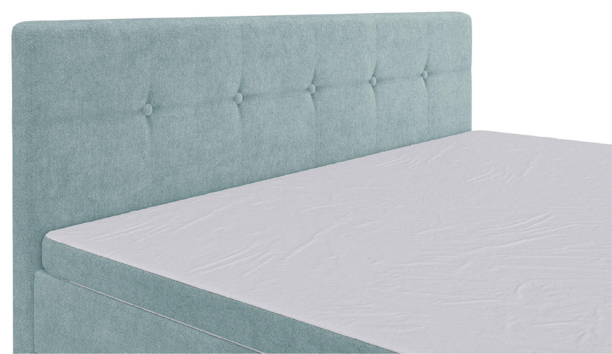 BOXSPRINGBETT 180/200 cm  in Hellblau  - Schwarz/Hellblau, KONVENTIONELL, Kunststoff/Textil (180/200cm) - Carryhome