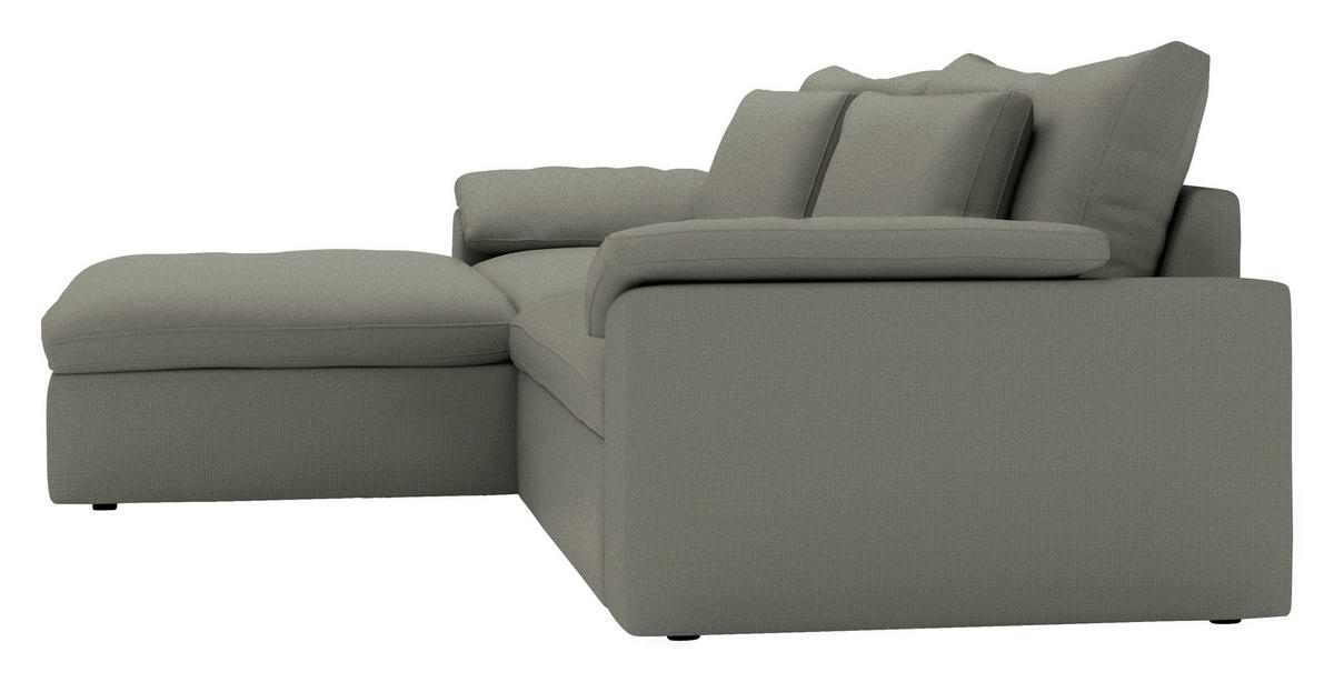 ECKSOFA  Chenille Graubraun  - Graubraun/Schwarz, Modern, Kunststoff/Textil (198/306cm) - Carryhome