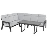 TERASOVÁ SEDACIA SÚPRAVA kov - sivá/antracitová, Lifestyle, kov (220/220/86/85cm) - Amatio