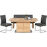 RUNDBANK Lederlook Kernbuche massiv Buchefarben, Fango - Fango/Buchefarben, KONVENTIONELL, Holz/Textil (180/89/65cm) - Voleo