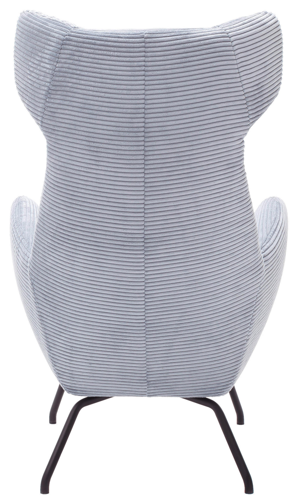 OHRENSESSEL in Cord Hellblau  - Schwarz/Hellblau, Design, Textil/Metall (79/117/82cm) - Lomoco