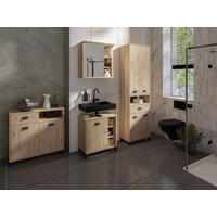 BADEZIMMER 4-teilig  in 194,5 cm  - Schwarz/Eiche Artisan, MODERN, Holzwerkstoff/Kunststoff (194,5cm) - MID.YOU