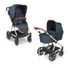 KINDERWAGENSET  Vicon 4  Lake  - Silberfarben/Dunkelblau, Basics, Textil/Metall (91/61/110cm) - ABC Design