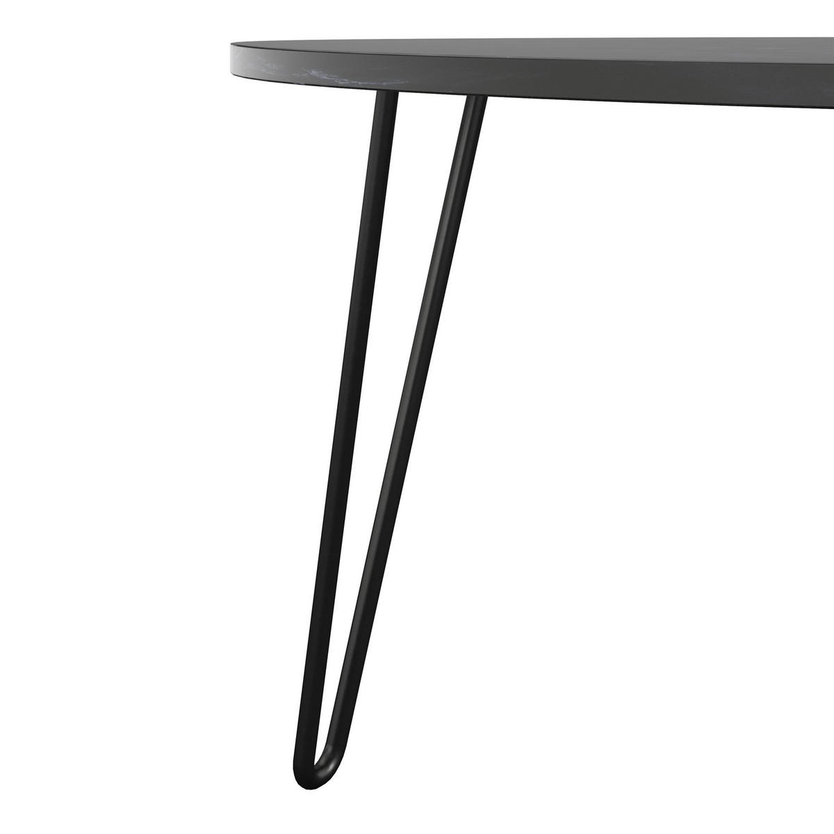 COUCHTISCHSET Athena oval Schwarz  - Schwarz, Design, Holzwerkstoff/Metall (51/57/51cm) - MID.YOU