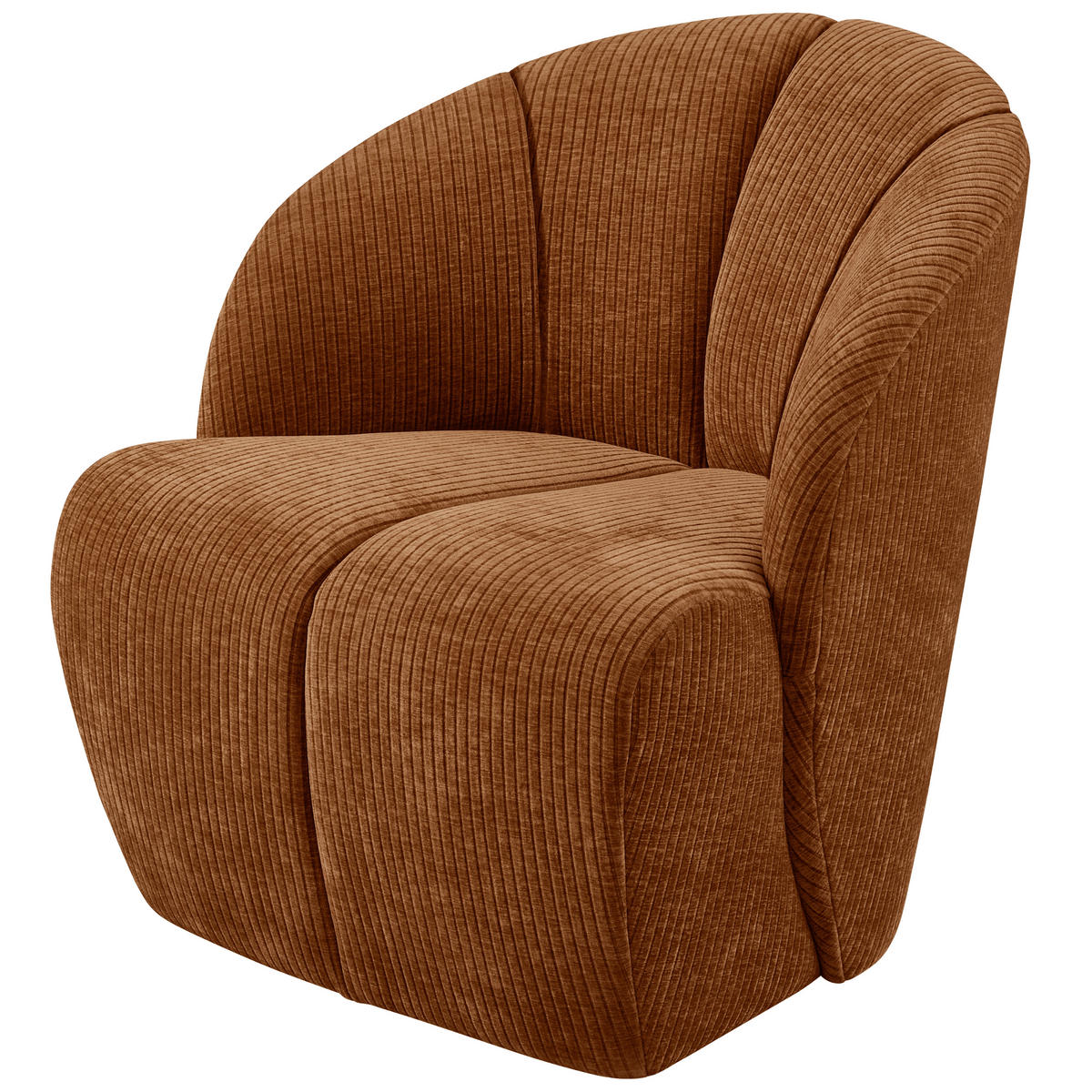 SESSEL in gerippt Braun  - Schwarz/Braun, Design, Kunststoff/Textil (68/75/77cm) - Livetastic
