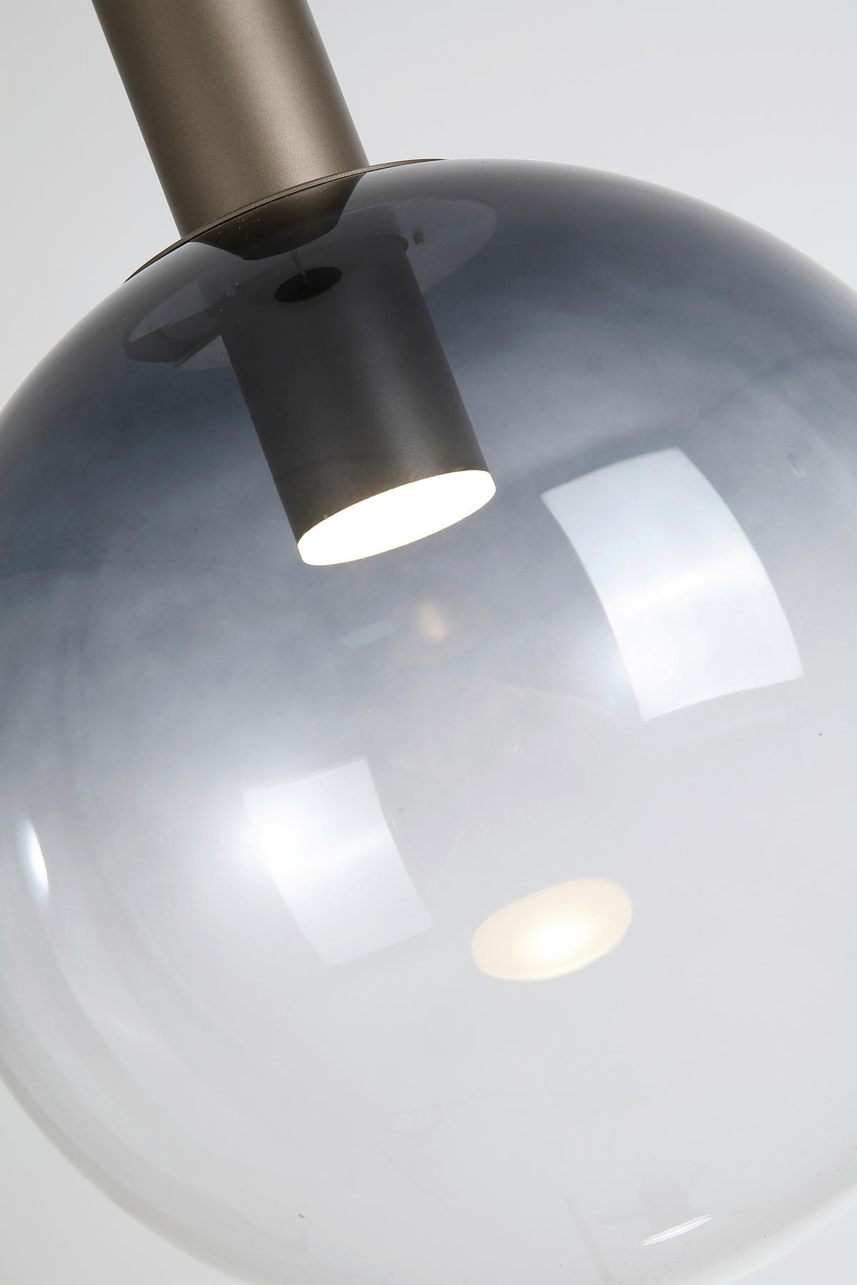 HÄNGELEUCHTE Ombre 35/120 cm  - Chromfarben/Mokka, Design, Glas/Metall (35/120cm)