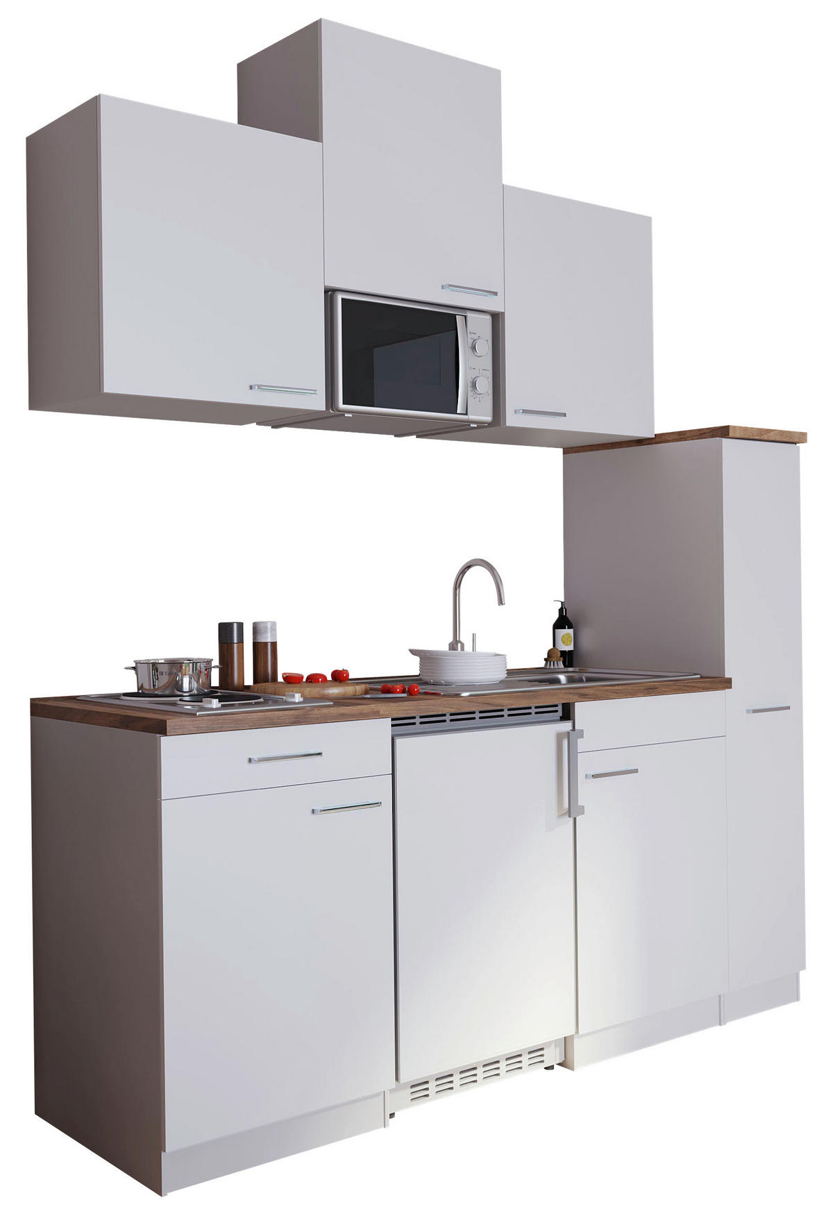 MODULKÖK 180 cm   i vit  - vit/nötfärg, Basics, trämaterial/plast (180cm) - Respekta