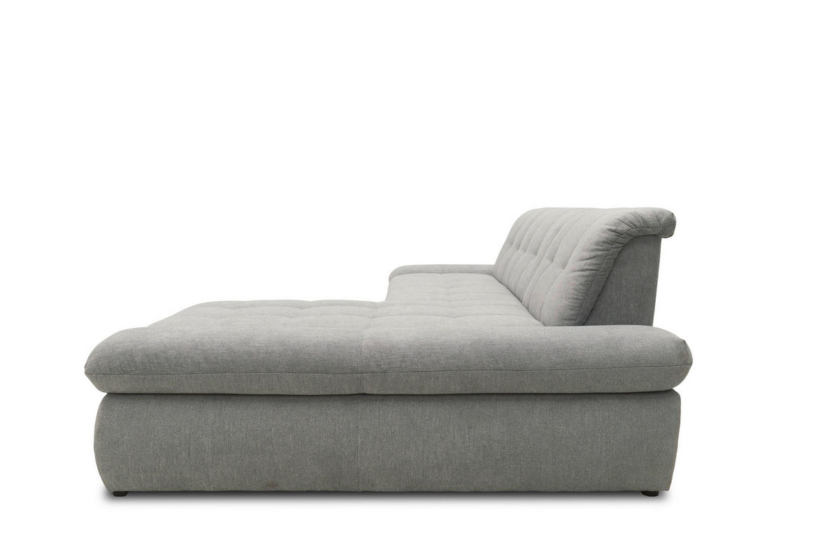 ECKSOFA Grau Mikrofaser  - Chromfarben/Grau, KONVENTIONELL, Textil/Metall (300/172cm) - MID.YOU