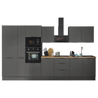 KÜCHENBLOCK   in Graphitfarben  - Schwarz/Graphitfarben, Basics, Holzwerkstoff/Metall (360/211/60cm) - Carryhome