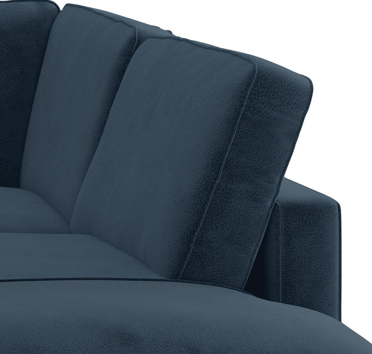 ECKSOFA in Flachgewebe Dunkelblau  - Schwarz/Dunkelblau, Design, Textil/Metall (250/202cm) - Livetastic