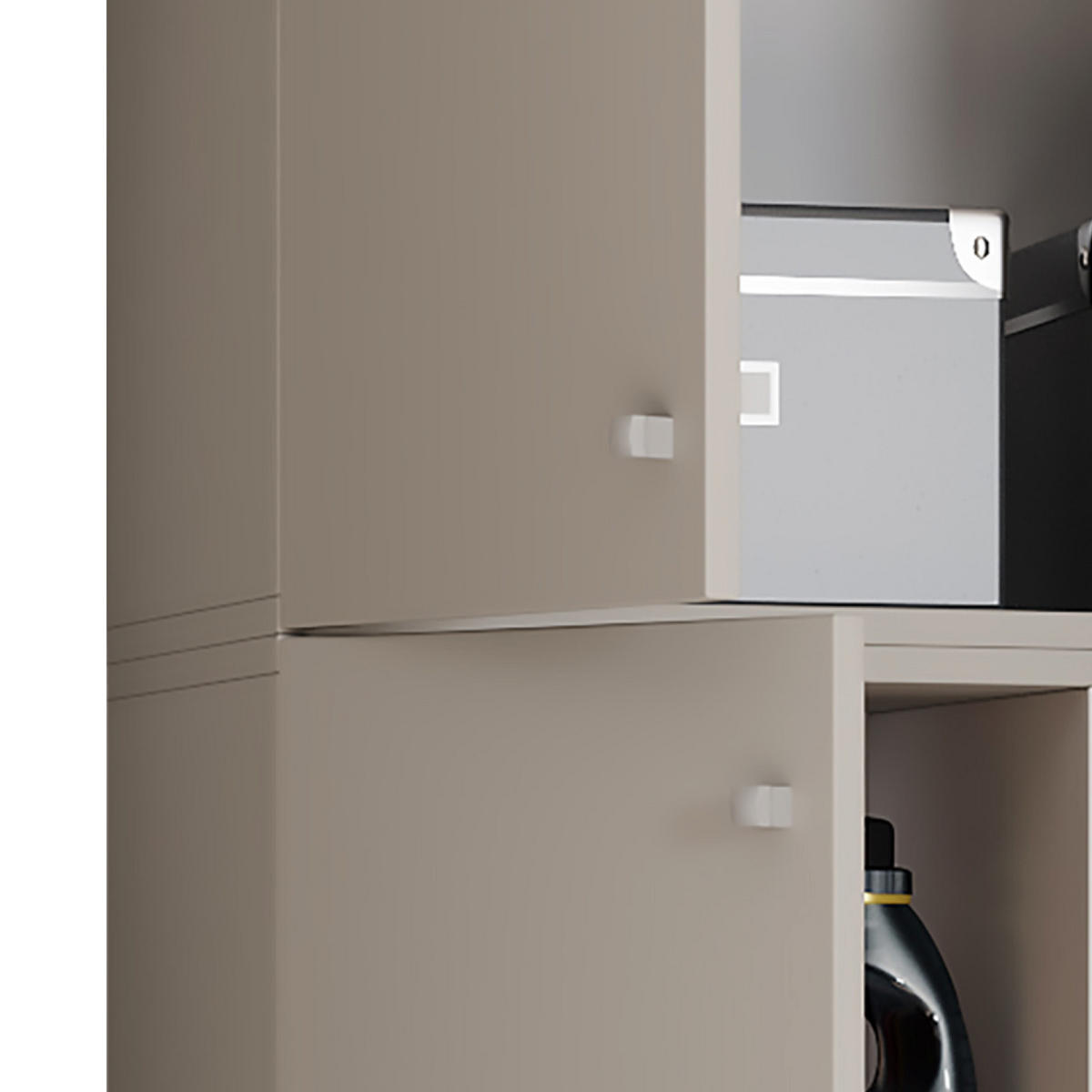 MEHRZWECKSCHRANK 70/200/39 cm  - Schwarz/Grau, Modern, Holzwerkstoff/Kunststoff (70/200/39cm) - MID.YOU