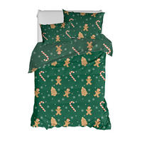 ÁGYNEMŰHUZAT-GARNITÚRA  - sötétzöld/homokszínű, Basics, textil (140/200cm)