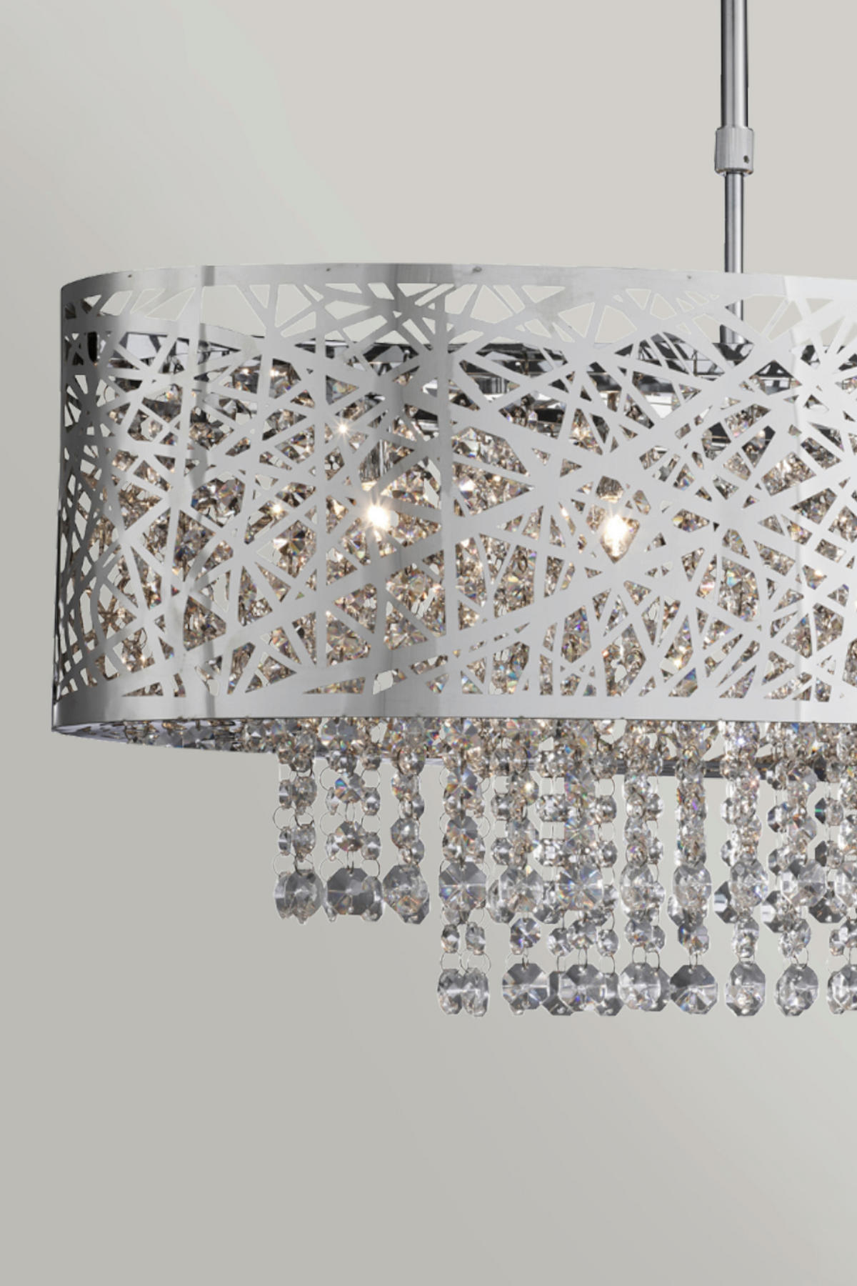 HÄNGLAMPA Mica 81/30/55 cm  - kromfärg, Modern, metall/glas (81/30/55cm)