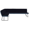 ECKBANK in Metall, Textil Dunkelblau, Schwarz, Blau  - Blau/Schwarz, Design, Textil/Metall (174/284cm) - Dieter Knoll