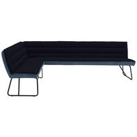 ECKBANK 184/304 cm  in Blau, Schwarz, Dunkelblau  - Blau/Schwarz, Design, Textil/Metall (184/304cm) - Dieter Knoll