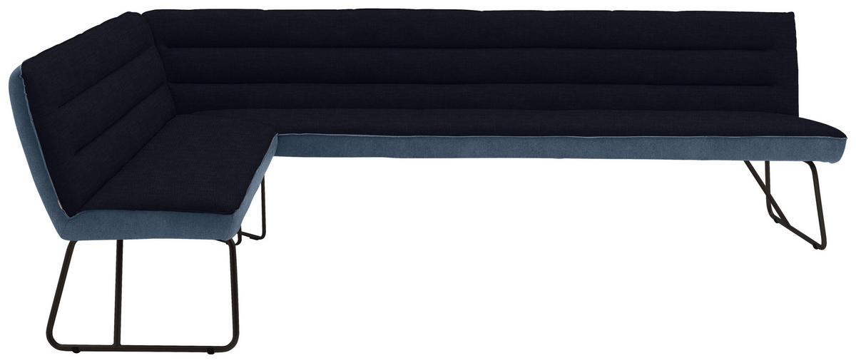 ECKBANK 184/304 cm  in Blau, Schwarz, Dunkelblau  - Blau/Schwarz, Design, Textil/Metall (184/304cm) - Dieter Knoll