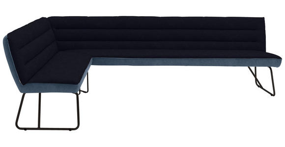 ECKBANK 184/264 cm  in Blau, Schwarz, Dunkelblau  - Blau/Schwarz, Design, Textil/Metall (184/264cm) - Dieter Knoll