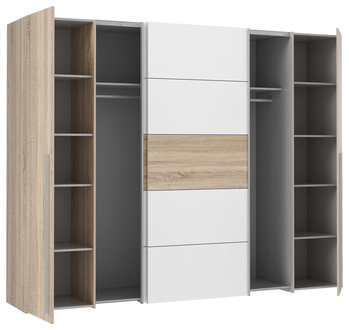 ORMAR ZA ODJEĆU bijela, hrast Sonoma   - bijela/hrast Sonoma, Konvencionalno, drvni materijal/metal (270/210/61cm) - Carryhome