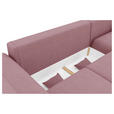 ECKSOFA Rosa Velours  - Chromfarben/Rosa, KONVENTIONELL, Kunststoff/Textil (293/195cm) - Carryhome