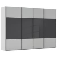 SCHWEBETÜRENSCHRANK 316/223/68 cm,  in Schwarz, Seidengrau, 4 Tür(en)  - Chromfarben/Seidengrau, KONVENTIONELL, Glas/Holzwerkstoff (316/223/68cm) - Novel