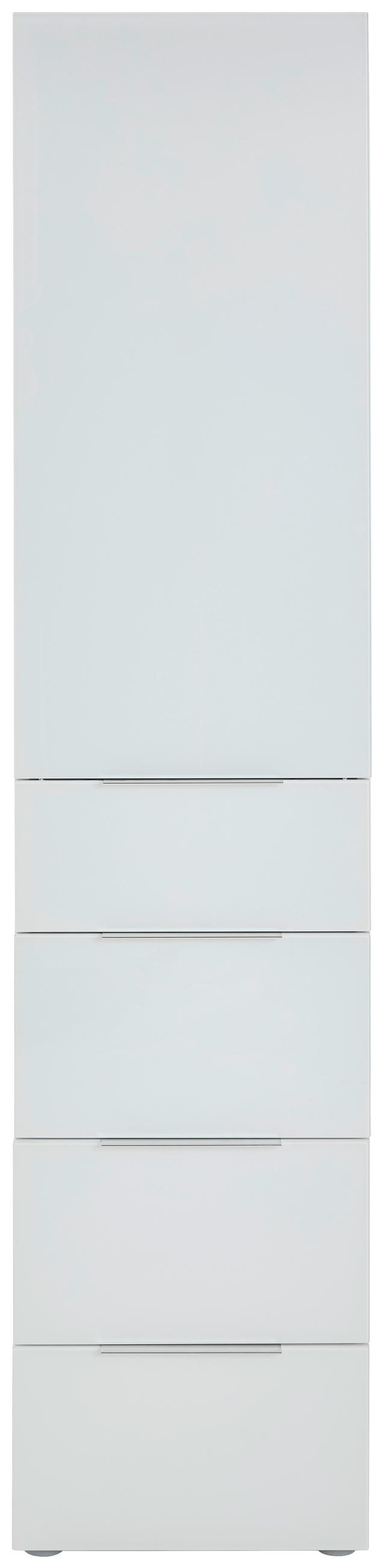 MEHRZWECKSCHRANK 45/196/40,3 cm  - Weiss Hochglanz/Weiss, Design, Glas/Holzwerkstoff (45/196/40,3cm) - Voleo