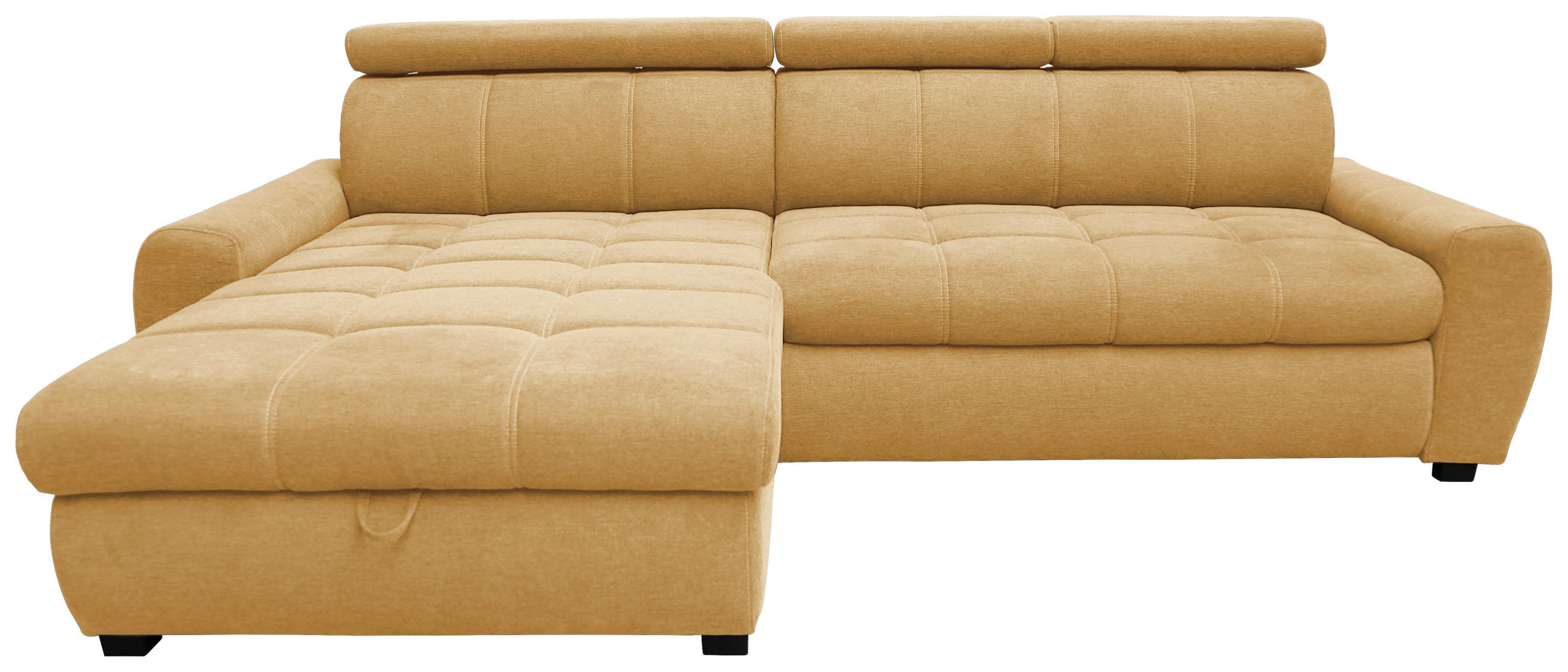 ECKSOFA inkl.Funktionen Gelb Webstoff  - Gelb/Schwarz, Design, Kunststoff/Textil (276/173cm) - Stylife