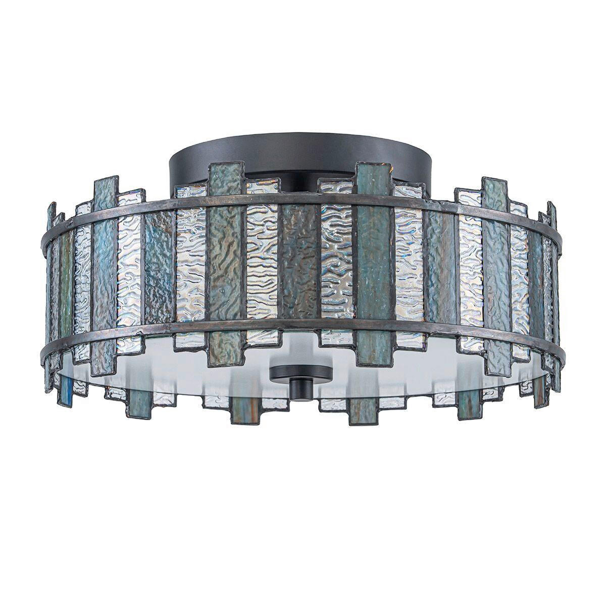 DECKENLEUCHTE Quoizel 16,5/35,6 cm  - Schwarz, Design, Glas/Metall (16,5/35,6cm) - Elstead Lighting
