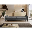 SCHLAFSOFA  mit Liegefunktion, Rücken echt Chenille Graphitfarben  - Schwarz/Graphitfarben, KONVENTIONELL, Textil/Metall (223/89/107cm) - Carryhome
