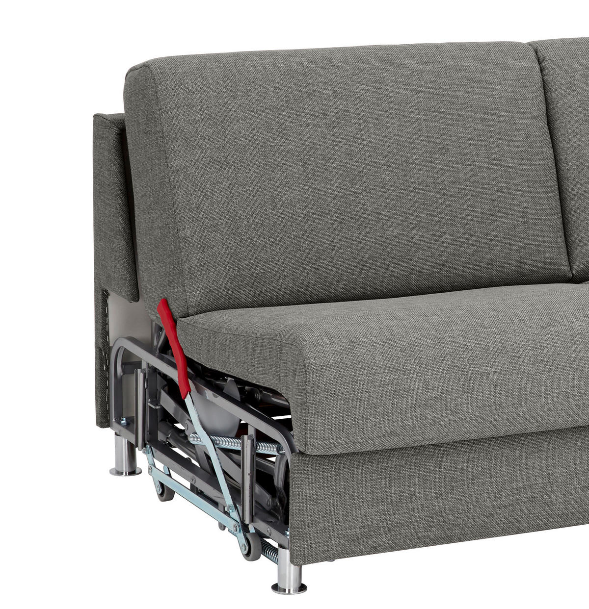 SCHLAFSOFA in Textil Grau  - Chromfarben/Grau, Design, Textil/Metall (195/84/100cm) - Bali