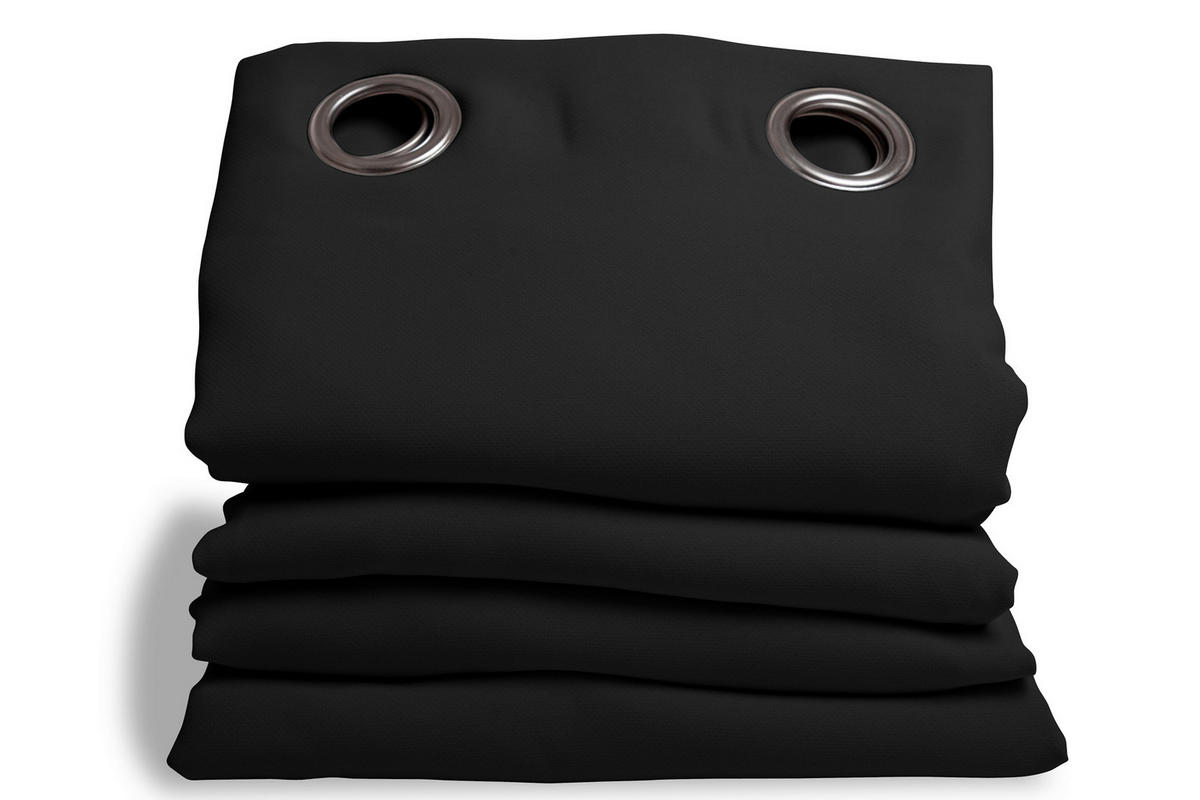 LÄRMSCHUTZVORHANG black-out (lichtundurchlässig) 145/250 cm   - Schwarz, Basics, Textil (145/250cm)