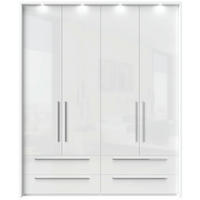 ORMAR SA KLASIČNIM VRATIMA bela, bela visoki sjaj  187/226/60 cm  - bela visoki sjaj/bela, Dizajnerski, pločasti materijal/plastika (187/226/60cm)